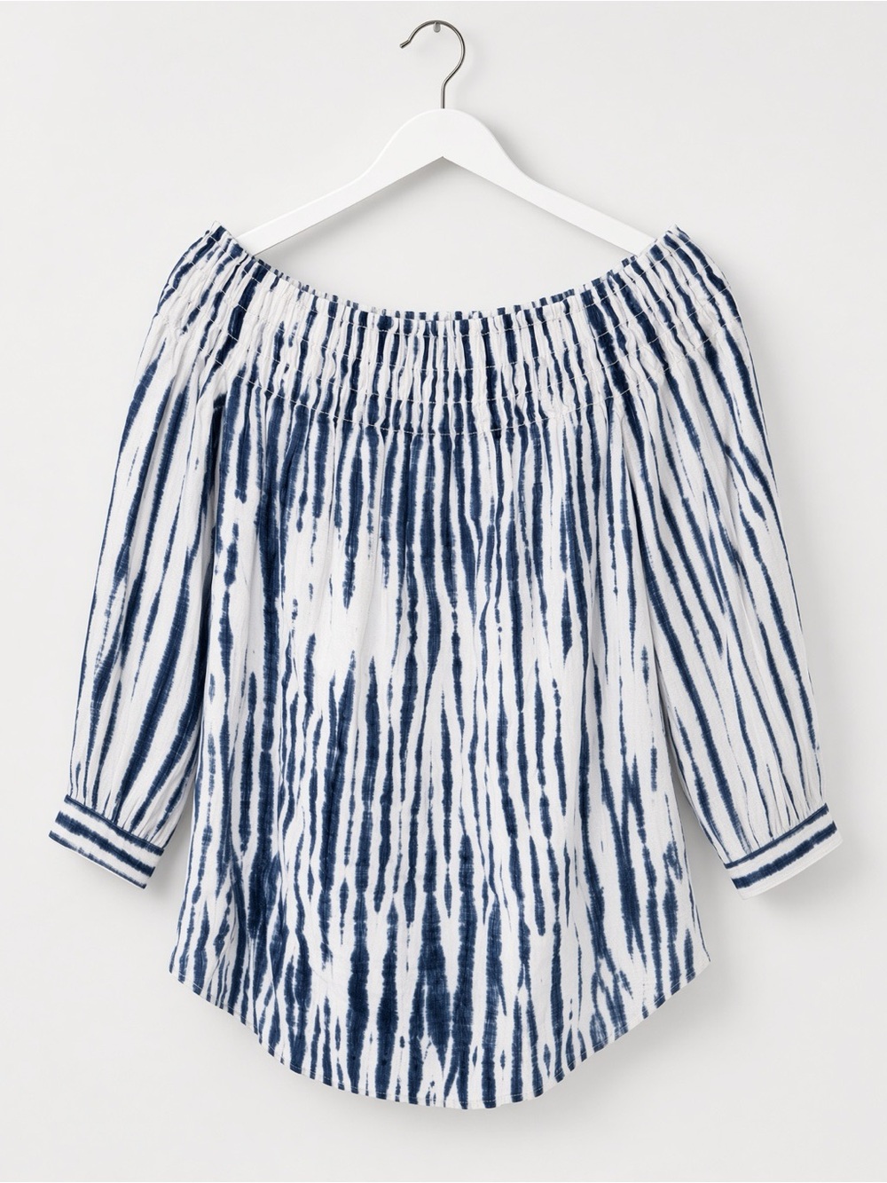 Polo by Ralph Lauren Navy and White Off-Shoulder Tunic